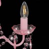 Lustre com contas redondo 3 x E14 cor-de-rosa 5