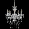 Lustre com contas de cristal redondo prateado 5 x E14 2