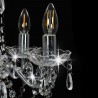 Lustre com contas de cristal redondo prateado 5 x E14 5