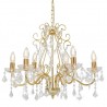 Lustre com contas de cristal 6 x E14 redondo dourado 1