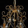 Lustre com contas de cristal 6 x E14 redondo dourado 4