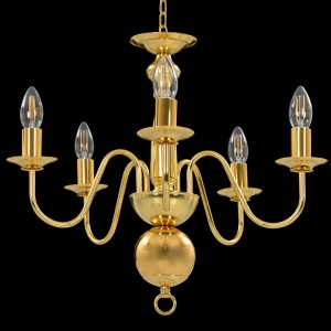 Lustre de 5 lâmpadas E14 dourado H