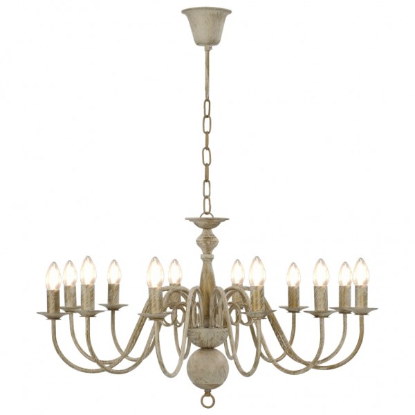 Lustre antigo de 12 lâmpadas E14 branco M 4