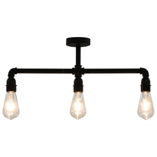 Lámpara de techo negra 3 bombillas E27 M 2