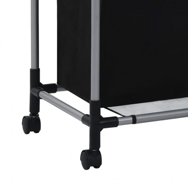 Separador de roupa suja com 3 sacos aço preto M 5