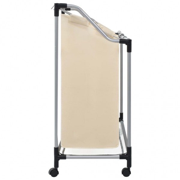Separador de roupa suja com 3 sacos aço creme M 3