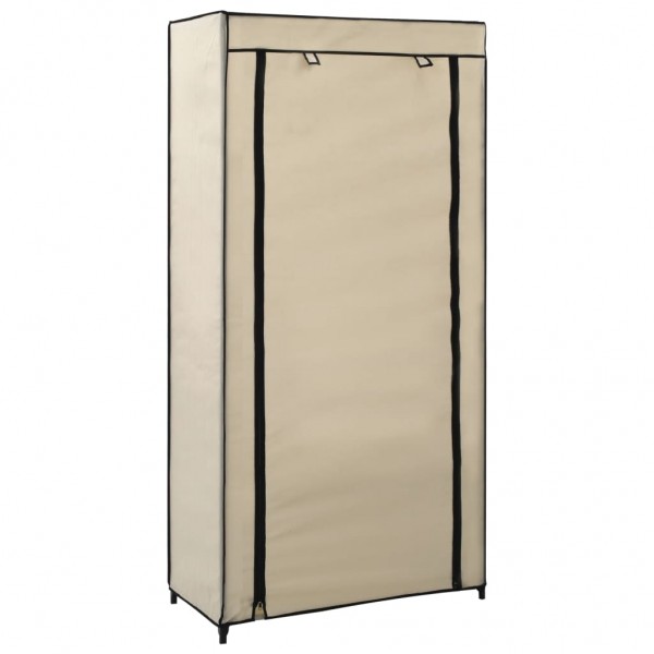 Mueble zapatero con funda de tela color crema 58x28x106 cm D