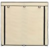 Mueble zapatero con funda de tela color crema 115x28x110 cm 5