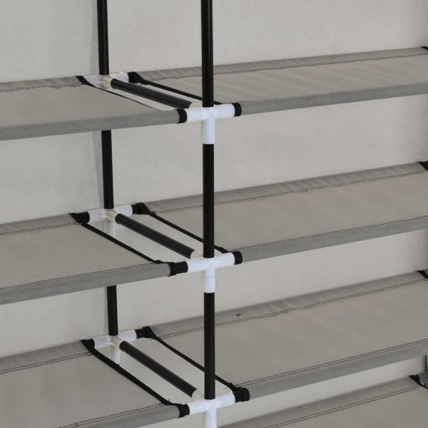 Sapateira com cobertura 115x28x110 cm tecido cinzento M 2