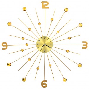 Reloj de pared de metal dorado 70 cm H