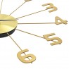 Relógio de parede metal 50 cm dourado 3