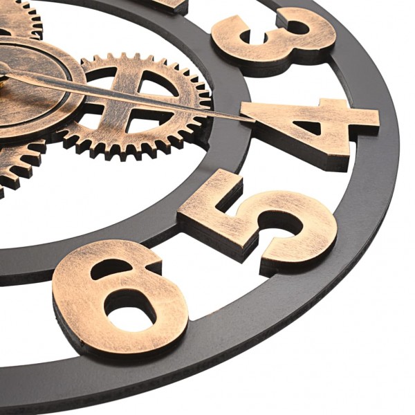 Reloj de pared de metal dorado y negro 58 cm M 3