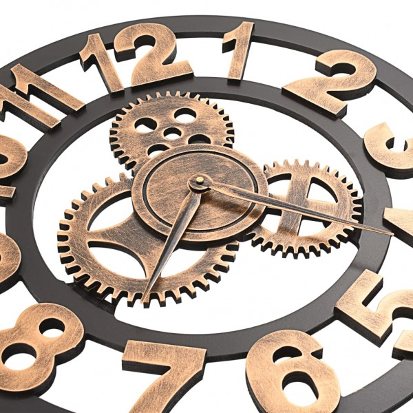 Reloj de pared de metal dorado y negro 58 cm M 4