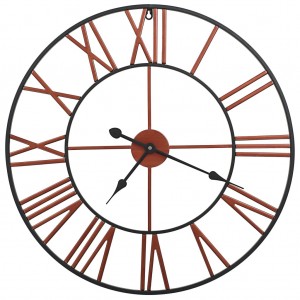 Reloj de pared de metal rojo 58 cm H
