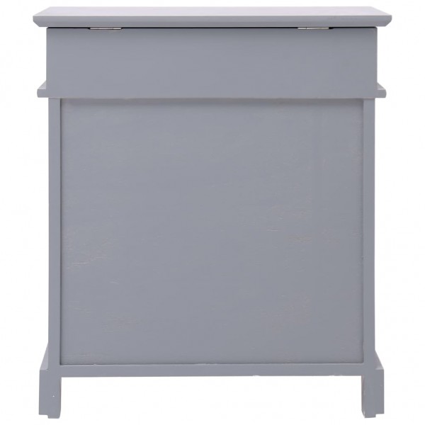 Mueble zapatero de madera de Paulownia gris 50x28x58 cm M 4