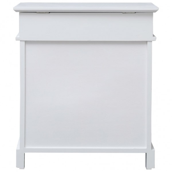 Mueble zapatero de madera de Paulownia blanco 50x28x58 cm M 7