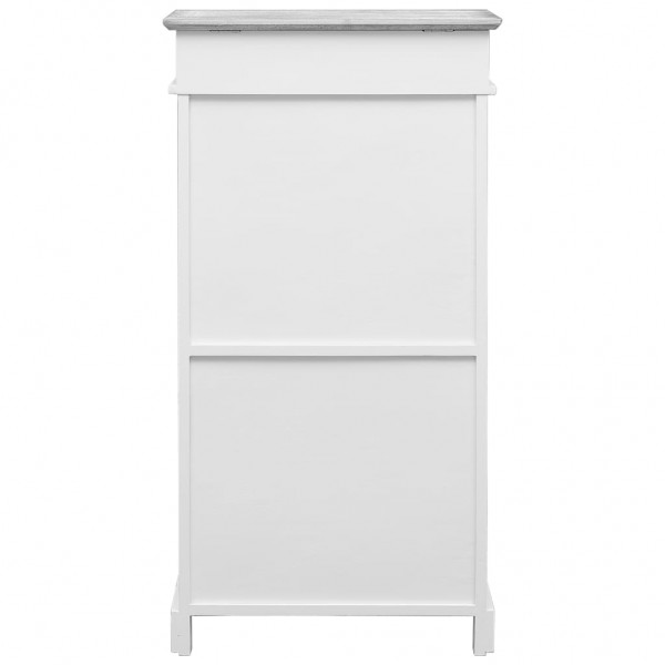 Mueble zapatero de madera de Paulownia gris 50x28x98 cm M 4