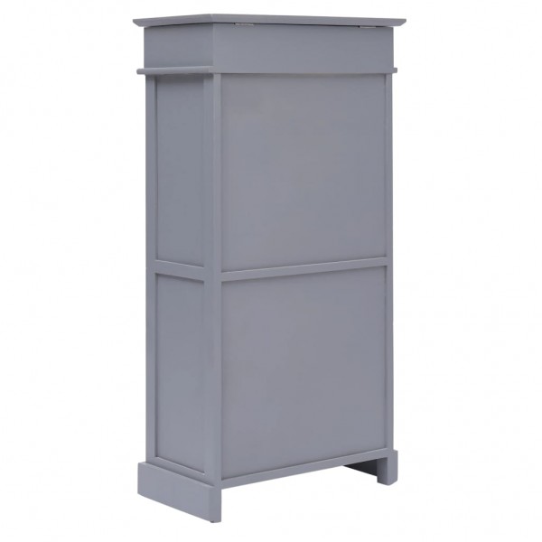 Mueble zapatero de madera de Paulownia gris 50x28x98 cm M 4