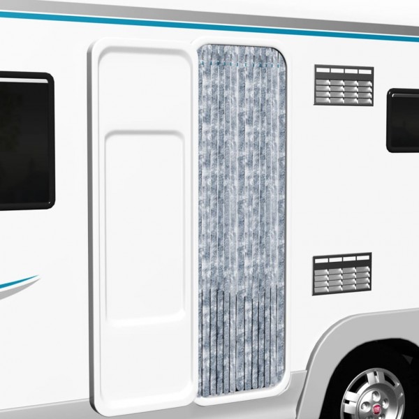 Cortina anti-insetos 56x185 cm chenille branco e cinzento M 4