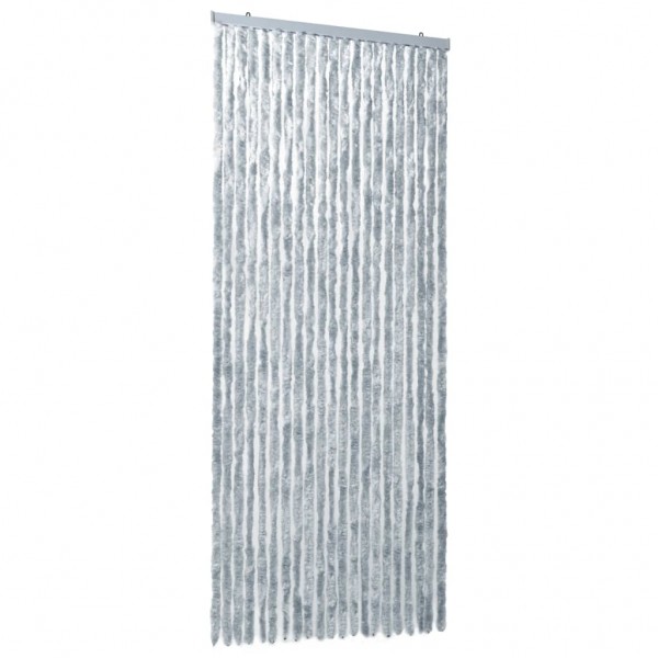 Cortina mosquitera de chenilla blanca y gris 90x220 cm M 2