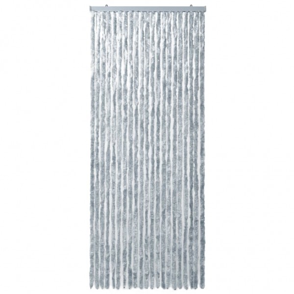 Cortina mosquitera de chenilla blanca y gris 90x220 cm M 4