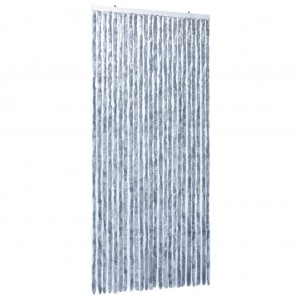 Cortina mosquitera de chenilla plateada 100x220 cm H