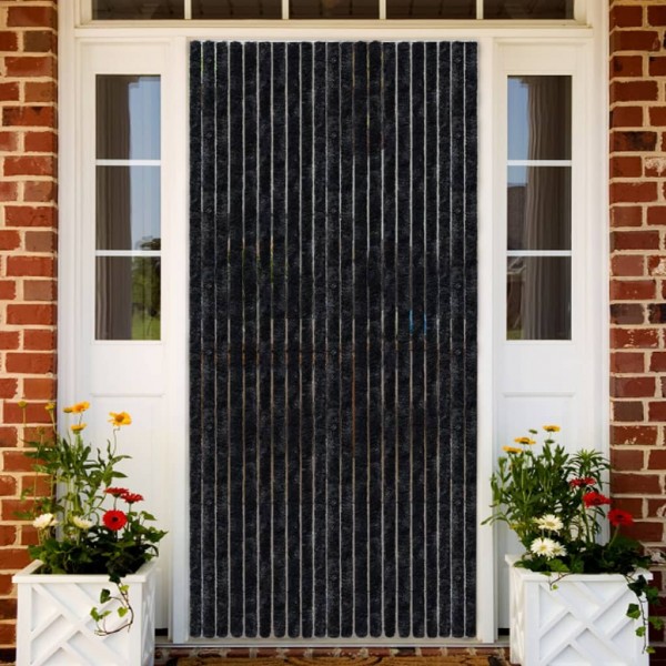 Cortina mosquitera de chenilla gris antracita 100x220 cm D
