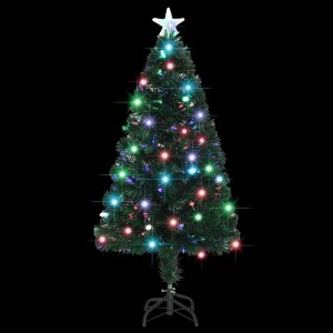 Árbol de Navidad con luces y soporte fibra óptica 120 cm H
