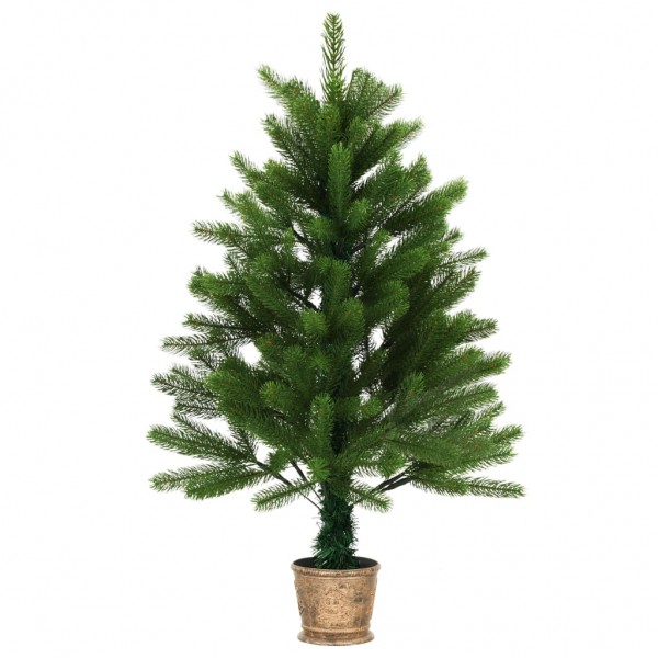 Árbol de Navidad artificial hojas realistas verde 90 cm M 3
