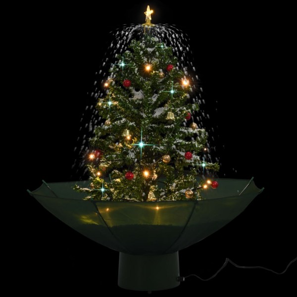 Árvore de Natal com neve base formato guarda-chuva 75 cm verde M 2