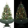 Árbol de Navidad con nieve con base en paraguas verde 140 cm 1