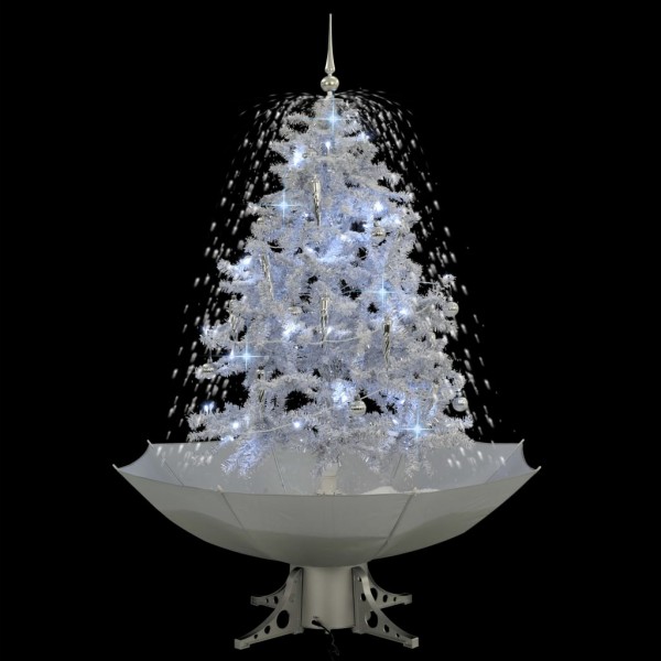 Árbol de Navidad con nieve con base en paraguas blanco 140 cm M 2