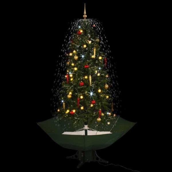 Árbol de Navidad con nieve con base en paraguas verde 190 cm M 2