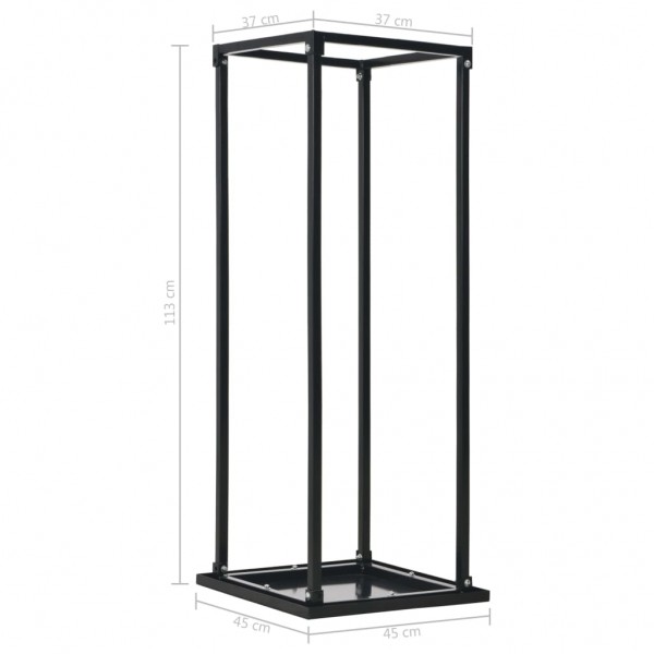 Suporte para lenha com base 37x37x113 cm aço preto M 5