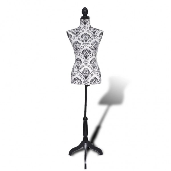 Maniquí busto de mujer exhibición negro y blanco D