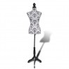 Maniquí busto de mujer exhibición negro y blanco 1