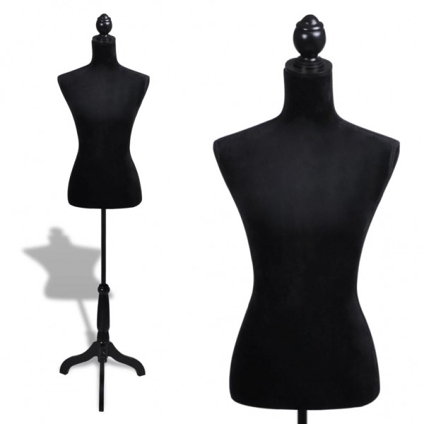 Maniquí de busto de mujer de modista negro D