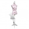 Busto manequim de senhora algodão branco e rosa 5