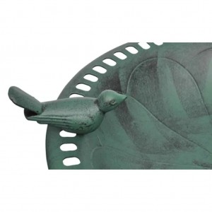 Banheira para pássaros com pássaro decorativo H