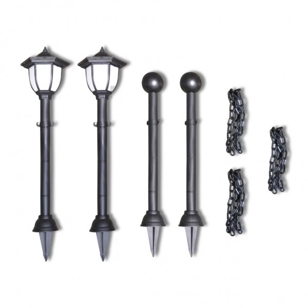 Cerca com Dois Polós pegos com o Currente e Duas Lâmpadas LED Solar M 4