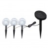 Candeeiros globo de jardim 3 pcs LED com estacas e painel solar 2