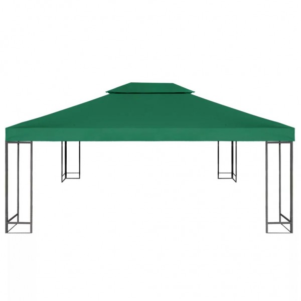 Cobertura de substituição p/ gazebo 310 g/m² verde 3x4 m M 4