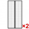 Cortina puerta contra insectos 210x100 cm 2 uds magnética negro 3