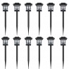Conj. de luzes LED solares de exterior c/ estacas 12 pcs 8.6x8.6x38 cm 1