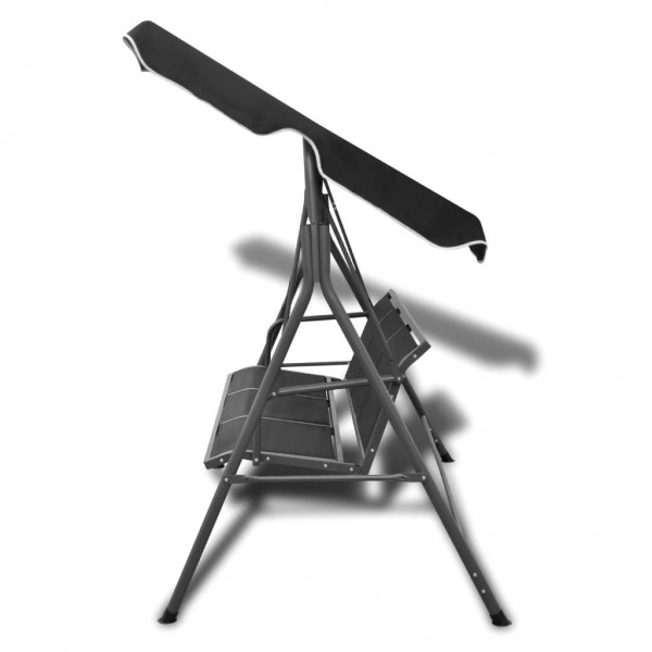 Baloiço de jardim com toldo preto M 3