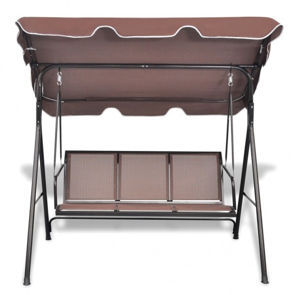 Banco balancín de jardín con toldo color café M 2