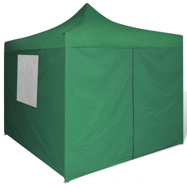 Cenador plegable verde con 4 paredes 3x3 m M 3