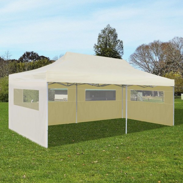Carpa plegable Pop-up crema 3x6 m D