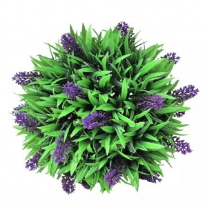 Conjunto de 2 bolas de buxo artificiais com lavanda 28 cm H