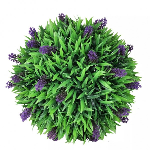 Conjunto de 2 bolas de buxo artificiais com lavanda 30 cm M 2